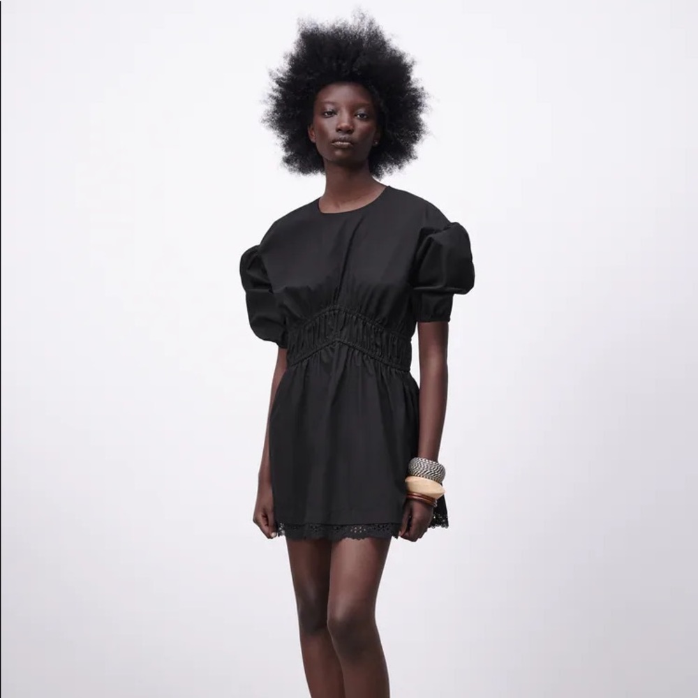 Zara Lace Trim Combination Dress